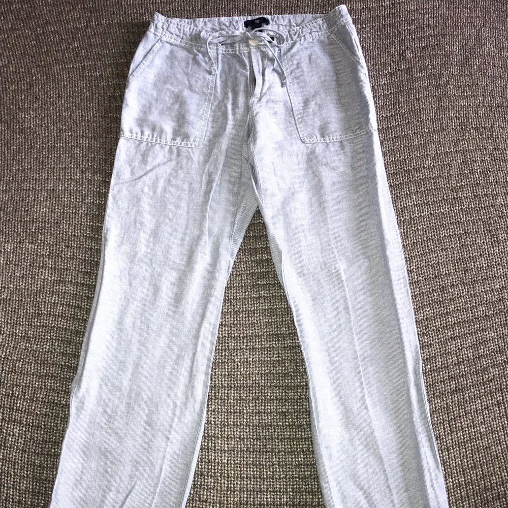 Gap Drawstring, Blue/White Striped pants